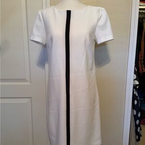 Betsey Johnson White Mini Sheath Dress with Puff Sleeves